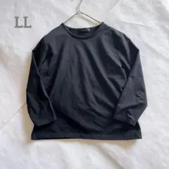 裏起毛7部袖Tシャツ【LL】サイズ　CLEO 黒　シンプル　普段着　スポーツ