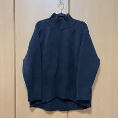 LOWRYS FARM ブラック タートルネックニット　フリーサイズ