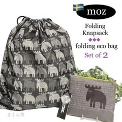 moz 折りたたみリュックナップ サック／2wayエコバッグ　旅行に便利　2点