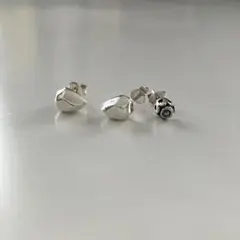 シルバー 幾何学的形状 多角形 スタッドピアス