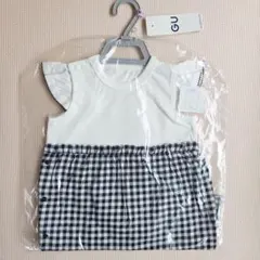 新品タグ付★GU/ジーユー★チェック柄ロンパース 80㎝ 未開封 送料込