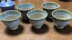 食器　上野焼？の湯呑み5つ