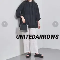 美品♪ユナイテッドアローズ　カフタンチュニック　ギャザー2WAYスリーブブラウスのサムネイル