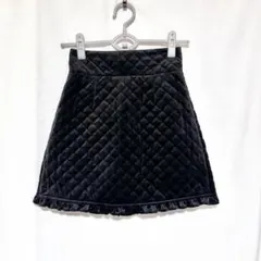 bubbles バブルス キルティングベロアフリルスカパン ブラック