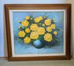 和田 英作、薔薇、希少画集画、新品高級額、額装付、状態良好、油彩