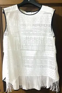 新品☆メルベイユアッシュ une autre レース付き ブラウス ホワイト 