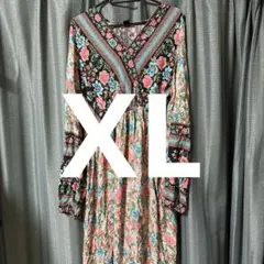SHEIN 花柄ロングワンピース XLサイズ