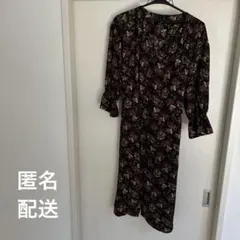 花柄 ロングシャツワンピース 長袖 GU