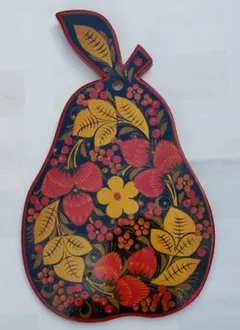 ロシア製　ホフロマ塗　チェブラーシカ　苺模様　ベリー　ブラック　ゴールド　レトロ ロシア製 ホフロマ塗 チェブラーシカ 苺模様 ベリー ブラック