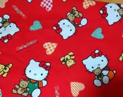 ハローキティ レトロ生地 93×67　1997年 キティちゃんとハート