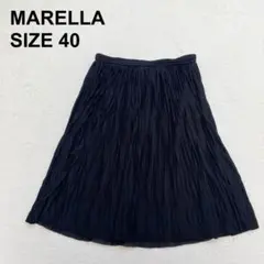 マレーラ　ランダムプリーツスカート　ひざ丈　イタリア製　上品　光沢感（313）のサムネイル