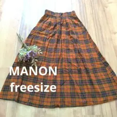 現品限り！MANON チェック柄　フレアスカート　　フリーサイズのサムネイル