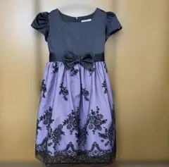 マザウェイズ　フォーマルドレス130 紫パープル　リボン 発表会 結婚式のサムネイル