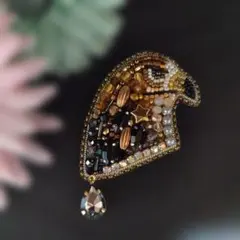 No.1*鷹＊ビーズ刺繍ブローチ※一点もの＊12