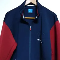 Champion スタジャン フルジップアップ　メンズXL　 ネイビー/レッド
