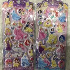 海外正規品　Disney プリンセス シール ぷっくりシール　2シートセット