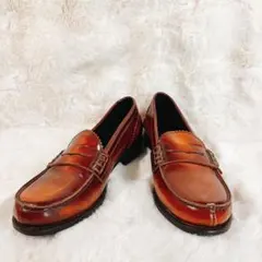 FACTOTUM コインローファー ビブラムソール 赤 レザーシューズ 26cm 