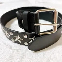 ウエスタンベルト スタッズ レザー ベルトスター y2k 古着 ブラック 星