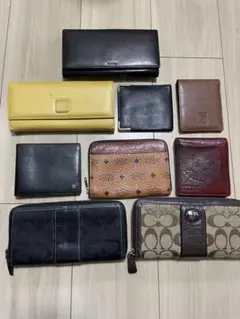 coachなど、レザー長財布セット（黒、黄色、茶色）まとめ売り、遺品整理