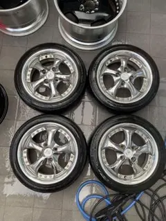 引き取り限定 5本スポーク メッキホイール 17インチ7j pcd100 - メルカリ