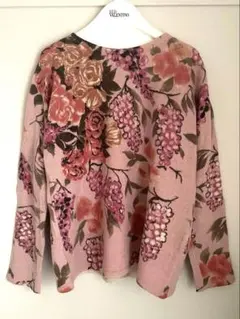 アンナモリナーリ　花柄ピンク系長袖ニット　ブルマリン