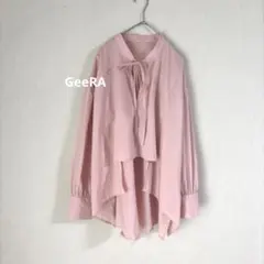 ※訳あり GeeRA スキッパー ブラウス シャツ 長袖 ピンク 春 スプリングのサムネイル