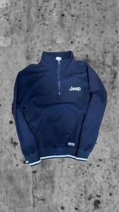 Jeep ジープ ハーフジップ スウェット ブラック 裏起毛 L