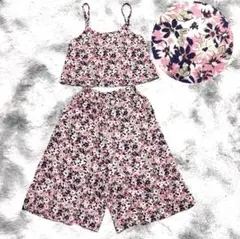 アーヴェヴェ⭐︎花柄上下セットアップ 120 キャミソール&キュロットパンツ