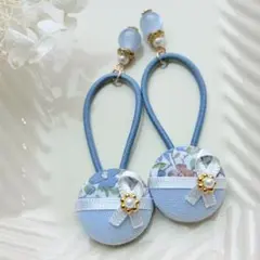 246✾︎ ハンドメイド　ヘアゴム2個セット　22㎜くるみボタン　リバティ