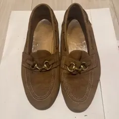 ブラウン ローファー 金具付き