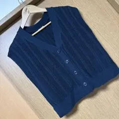 値下げ！GU ネイビー ニットベスト S