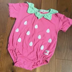 ベビー半袖ロンパース イチゴ柄 70~80cm 女の子
