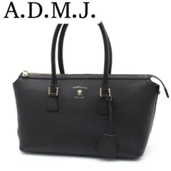 【極美品】ADMJ ハンドバッグ トートバッグ レザー レディース ブラックのサムネイル