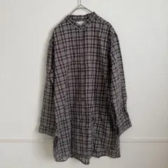 UNIQLO INES チェックシャツ L ブラウン 長袖 コットン コラボ