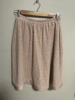 レース×無地リバーシブルスカート （ピンクベージュ）　Mサイズ