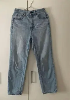 GU ストレートデニム パンツ ライトブルー