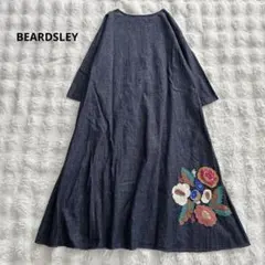 極美品】BEARDSLEY ビアズリー テープ刺繍ギンガムロングワンピース