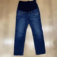 【美品】無印良品　マタニティジーンズ ダークブルー ストレートフィット