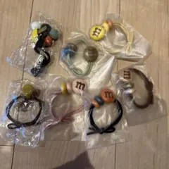 カラフルビーズ付きヘアゴム7個セット