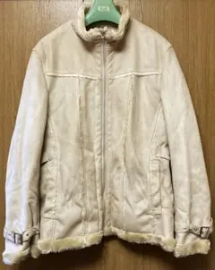 LILA 本革 羊皮 ラムスキン ブルーフォックスファー付 ジャケット 白 
