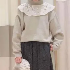 最終価格　新品　サマンサモスモス　レース貼り前後2wayニット　ベージュ