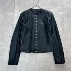 希少✨極美品✨agnes b. アニエスベー レザーカーディガンプレッション 黒