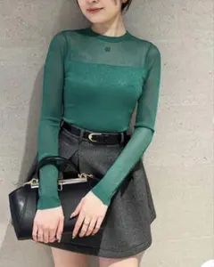 ラメシアーニットプルオーバー snidel スナイデル グリーン