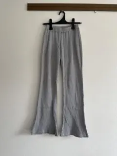 SLY リブ編み グレー フレアパンツ