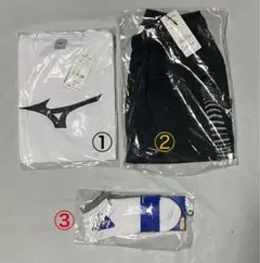 Mizuno Tシャツ&ハーフパンツ&ショートソックス３P ３点セット　XL