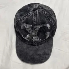 ストーン装飾 ダークグレー キャップ X-girl エックスガール