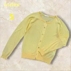 インデックス カーディガン 長袖 イエロー Sサイズ ボタンデザイン 上品 美品