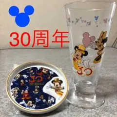 東京ディズニーランド ディズニーシー 30周年 小皿 グラス 2点セット