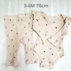 SHEIN 花柄ロンパース・レギンスセット 3-6M 70cm