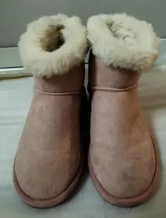 ピンクファー付きリボンブーツ19cm